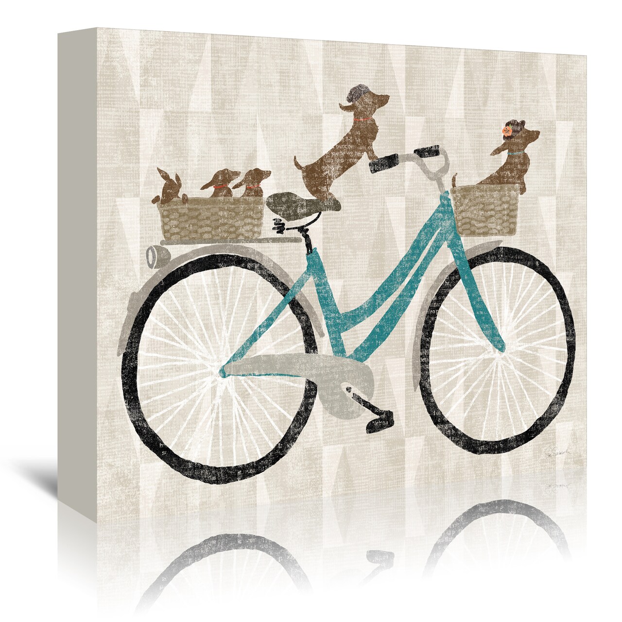 Doxie Ride Ver Ii by Wild Apple  Gallery Wrapped Canvas - Americanflat